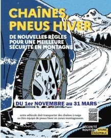 du 1er novembre au 31 mars : équipement hivernal obligatoire